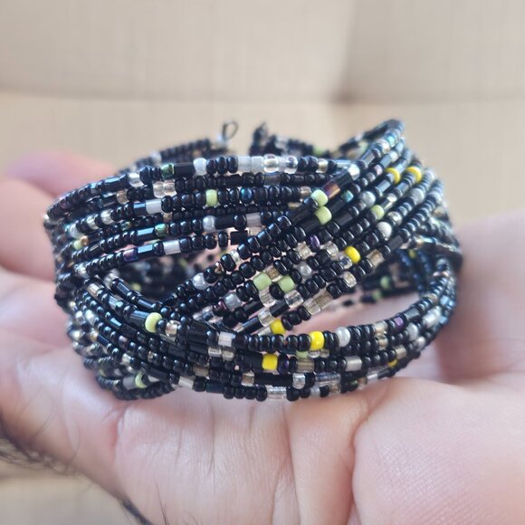 Fashion Wrist Band Mult Coloe Beads Fashion Jewelry Wide Bracelet Adjustable - Picture 9 of 11